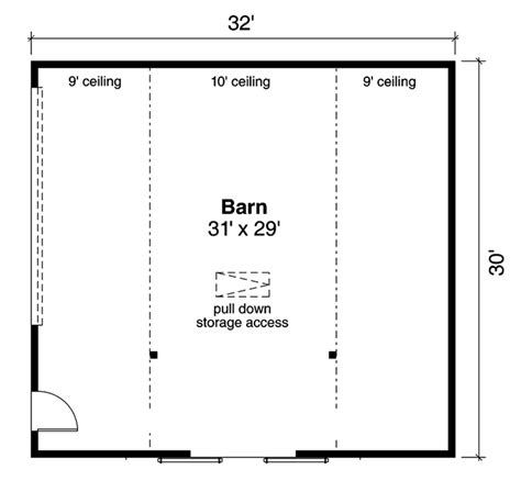 2 Story Detached Barndominium Garage With Storage Above House Plan