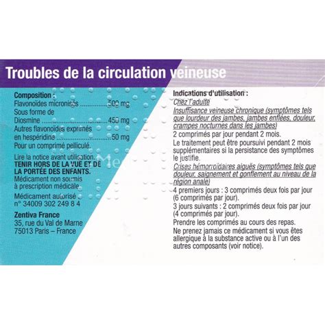 Flavono Des Mg Zentiva Conseil Circulation Varices Et H Morro Des