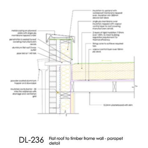 DL236 - Flat Roof to Timber Frame Wall Parapet Detail