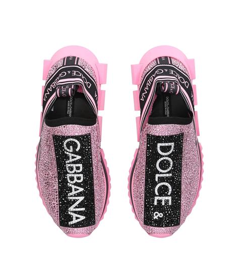 Dolce And Gabbana Pink Crystal Sorrento Sneakers Harrods Uk