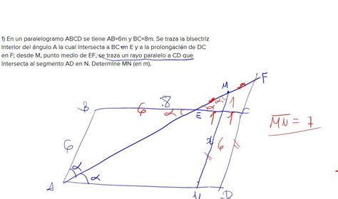 En Un Paralelogramo Abcd El Ngulo A Mide La Bisectriz Del Ngulo The