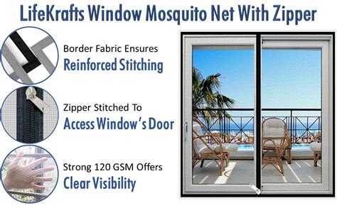 Lifekrafts Pre Stitched Zipper Window Mosquito Net Premium Edition