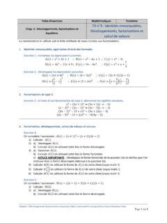 Fiche D Exercices Math Matiques Troisi Me Td N Fiche D