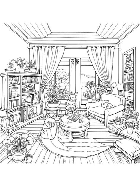 Printable Room Coloring Pages Free For Kids And Adults