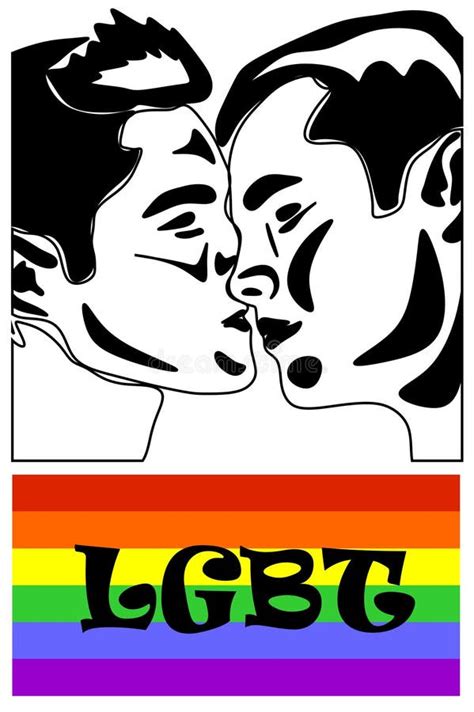 Pareja gay besando stock de ilustración Ilustración de indicador