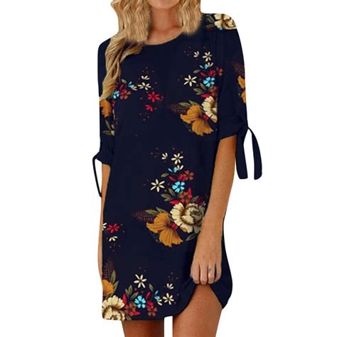 Womail New Fashion Women Floral Print Bowknot Sleeves Cocktail Mini