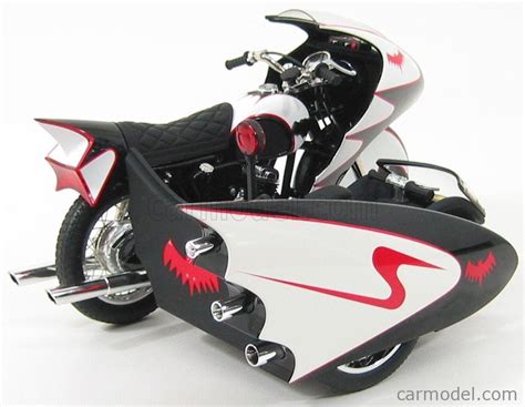 MATTEL HOT WHEELS R0006 Masstab 1 12 BATMAN BATCYCLE ROBIN SIDECAR 1966 BLACK WHITE