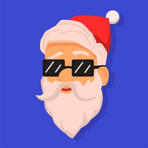 Cabeza blanca de papá noel con gafas de sol cabeza de viejo hipster