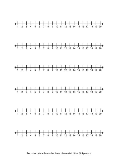 Free Printable Number Line To 20 In Pdf Png And  Formats · Inkpx