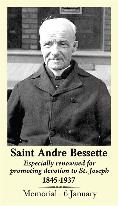 Saint Andre Bessette Prayer Card With Quotes