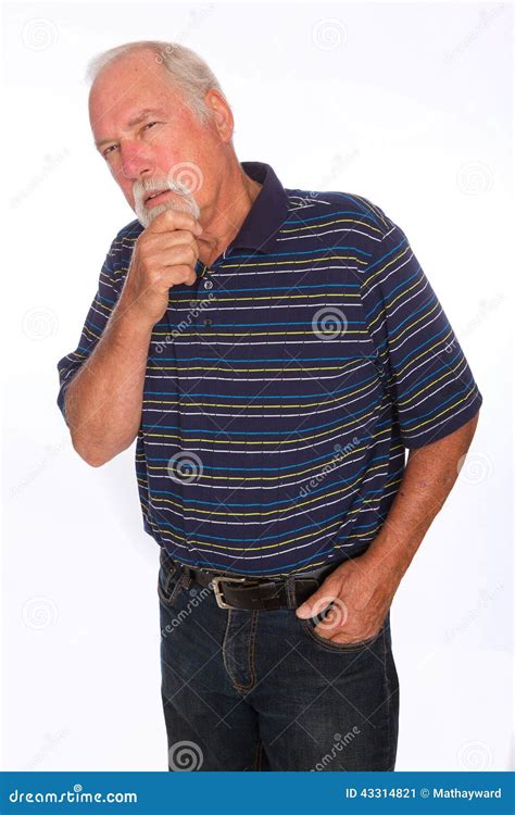 Mature Man In Deep Thought Stock Image Image Of Lifestyle 43314821