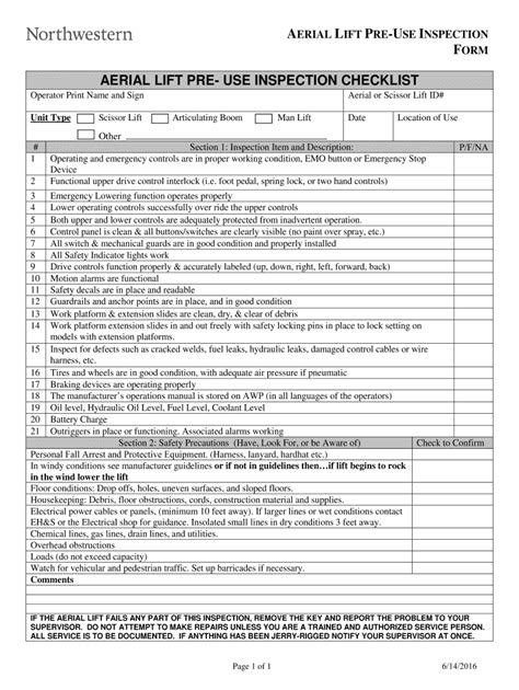 Osha Aerial Lift Inspection Form Complete With Ease Airslate Signnow