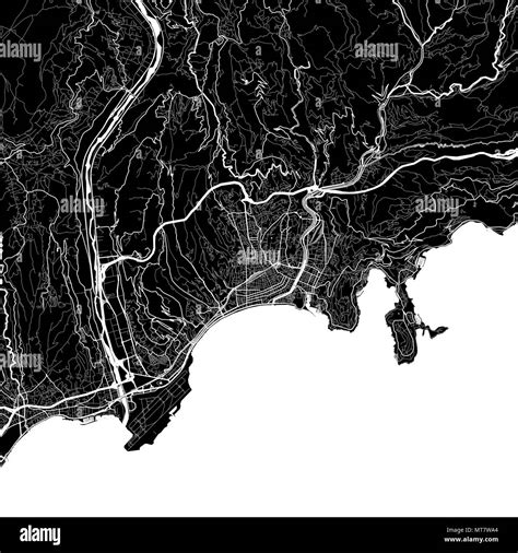 Lageplan Von Nizza Frankreich Der Dunkle Hintergrund Version Für