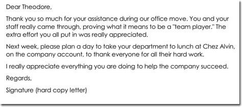 Thank You Letter To Staff