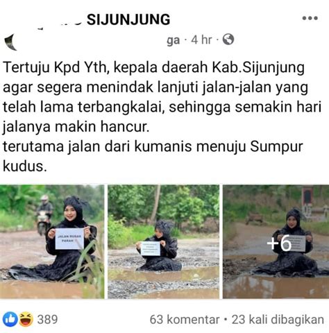 Viral Selebgram Lampung Soroti Jalan Rusak Fotonya Sering Digunakan