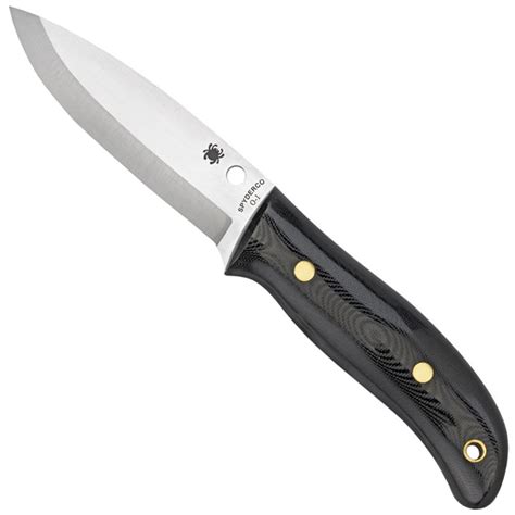 Spyderco Bushcraft G 10 Plain Edge With Leather Sheath Fixed Blade