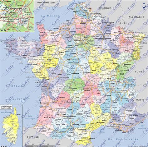 Carte de France - Guide vacances ≡ Voyage - Carte - Plan