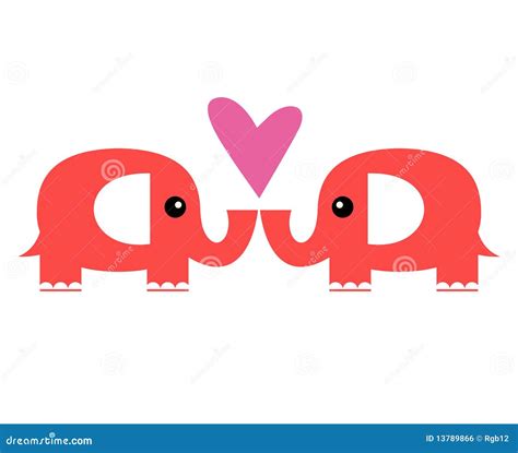 Elephant In Love Stock Vector Illustration Of Background