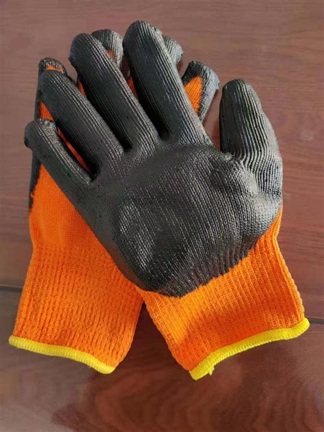 Poly Cotton Thread Knitted Winter Latex Palm Coated Safety Gloves