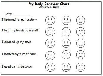 Daily Behavior Chart For Preschool