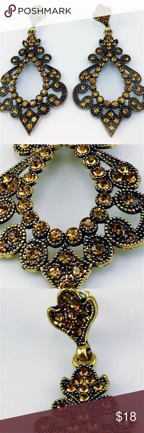 Spanish Earrings Frida Kahlo Rhinestones Taupe Rhinestone Ear