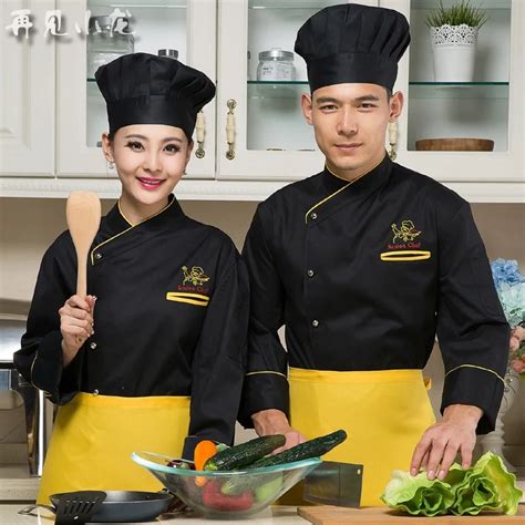 Hotel Chef Wear Long Sleeved Resturant Kitchen Chef Uniform Bread Baking Canteen Servers Working