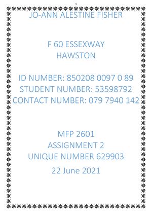 Assignment 01 TPN2602 Tpn Ass 1 2022 NAME SERNAME K MALATJIE