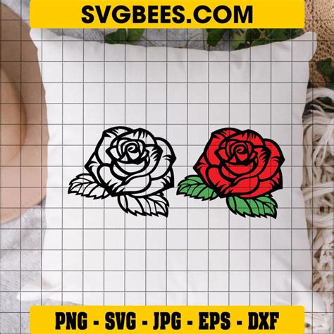 Rose Day Flower Svg Flower Clipart Red Rose Svg SVGbees