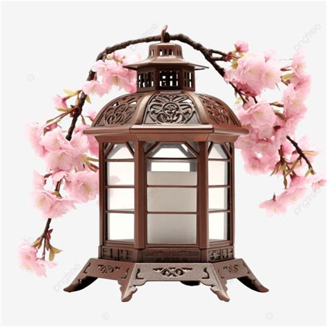 Antigua Linterna Japonesa Sakura PNG Lámpara Luz Linterna PNG