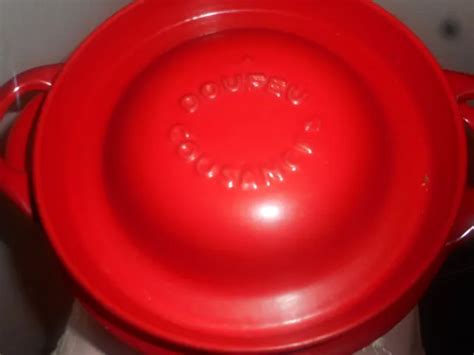 ANCIENNE COCOTTE COUSANCES En Fonte Emaillee Vintage Rouge Doufeu N22