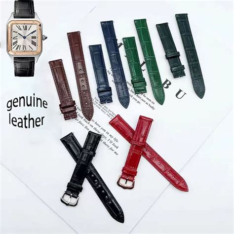 Correa De Cuero Genuino Adecuada Para Reloj Cartier Sandoz Tank