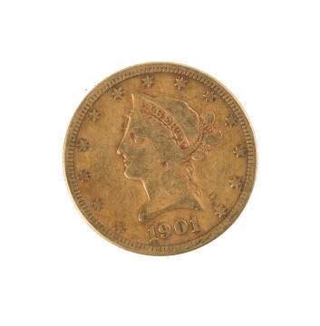 1901 Ten Dollar Liberty Head Gold Coin | Cottone Auctions