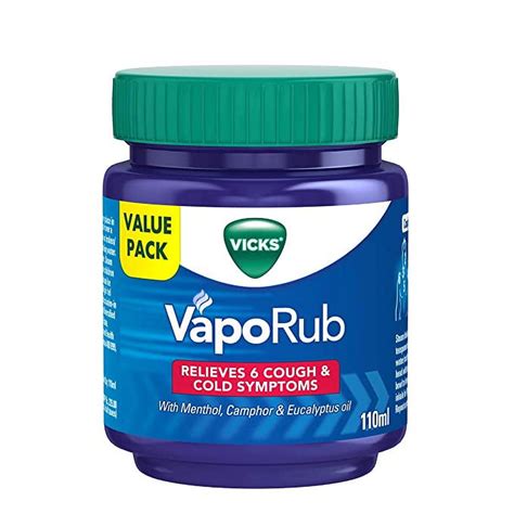 Vicks Vaporub 110ml Relief From Cold Cough Blocked Nose Headache