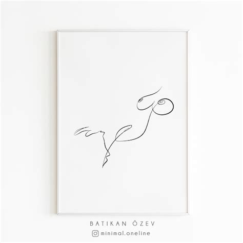 Minimalist Erotic Single Line Art Print Sex Scene Wall Etsy Denmark