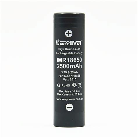 KeepPower IMR18650 2500mAh 3 6V 3 7V Hochstromzelle Li Ion Akku