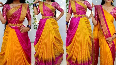 Silk Saree Bridal Draping Style How To Wear Sari In Different Way Sari