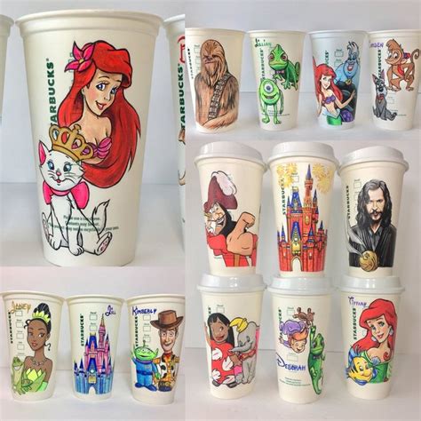 Hand Drawn Starbucks Reusable Cups Your Choice Of Character Etsy