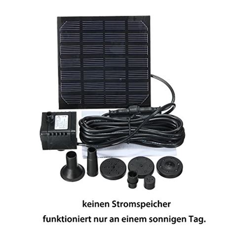 Solar Fountain Pump, 1.8W 180L/H Solar Pond Pump DIY Solar Panel ...