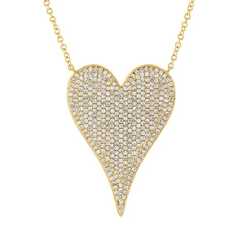 14kt Gold Diamond Jumbo Modern Heart Necklace Jewels By Joanne