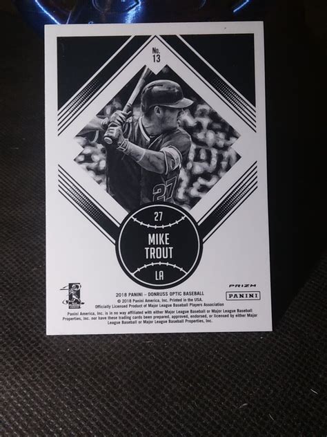 Mike Trout 2018 Panini Donruss Optic Diamond Kings Holo Prizm 13