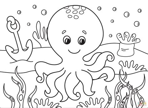 Octopus coloring page | Free Printable Coloring Pages