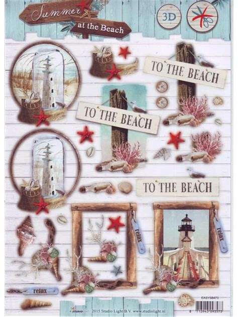 Decoupage Beach Relax D Craft Scrapbook Tag Tole Junk Journals