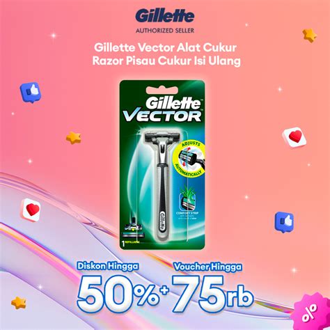 Jual Gillette Vector Alat Cukur Razor Pisau Cukur Isi Ulang Shopee