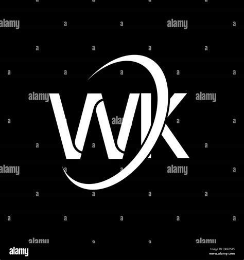 Wk Logo W K Design White Wk Letter Wk W K Letter Logo Design Initial Letter Wk Linked Circle