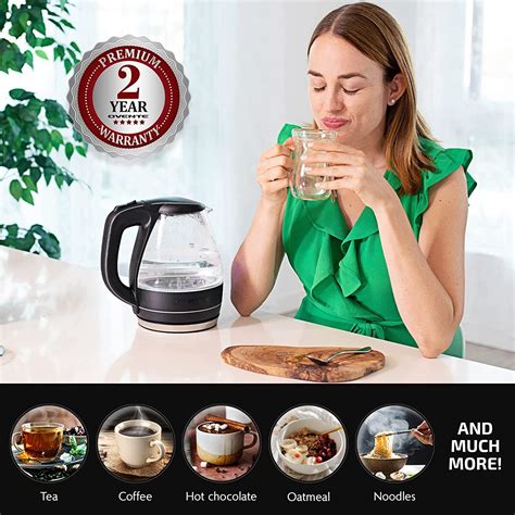 Ovente Electric Kettle Hot Water Boiler 15 Liter Bpa Free Borosilicate Glass Fast Boiling