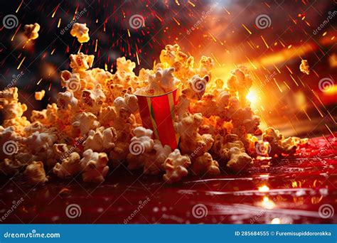 Popcorn Galore Crispy And Crunchy Popcorn Background Stock Illustration