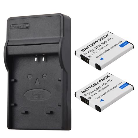 2Pcs 1000mAh NB 11L Battery NB 11L NB11L Battery With Charger For Canon