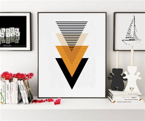 Orange and Black Abstract Wall Art Geometric Wall Art Digital - Etsy