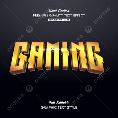 Editable Font Effect Vector Hd Images 3d Golden Gaming Text Effect