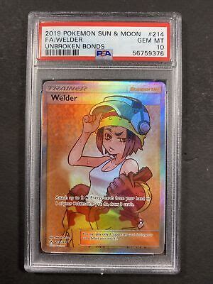 Pokemon Sun Moon Unbroken Bonds Full Art Welder Psa Gem